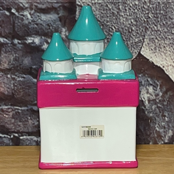 Disney Frozen Anna & Elsa Ceramic Castle Coin Piggy Bank w/Plug - Picture 5 of 8